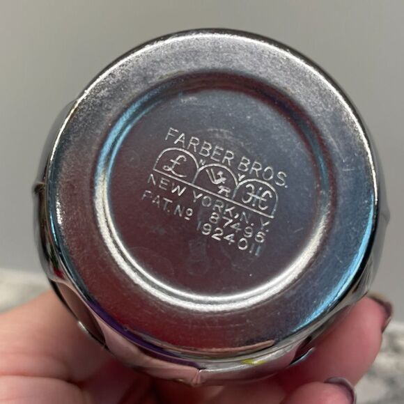 Vintage Farber Bros. Krome Kraft Mini Glass Cruet Decanter Art Deco Amethyst - Picture 5 of 7